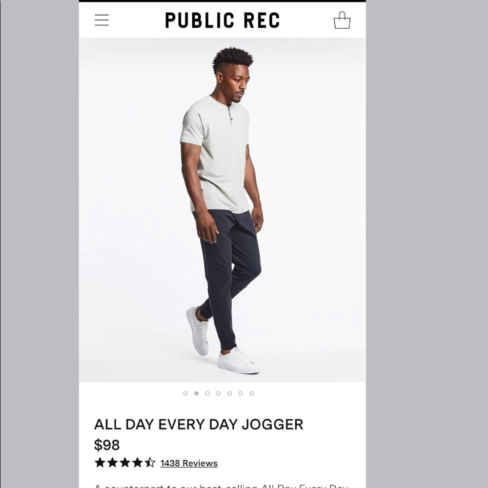 Public Rec All Day Every Day jogger in navy, men’s size 32/34.